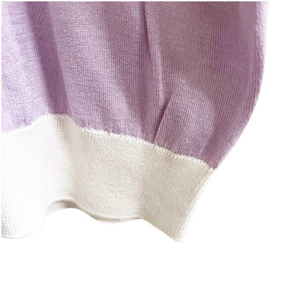 Vicomte Arthur Paris Pastel Colorblock Sweater Purple Size Medium Pima Cotton - Picture 6 of 8